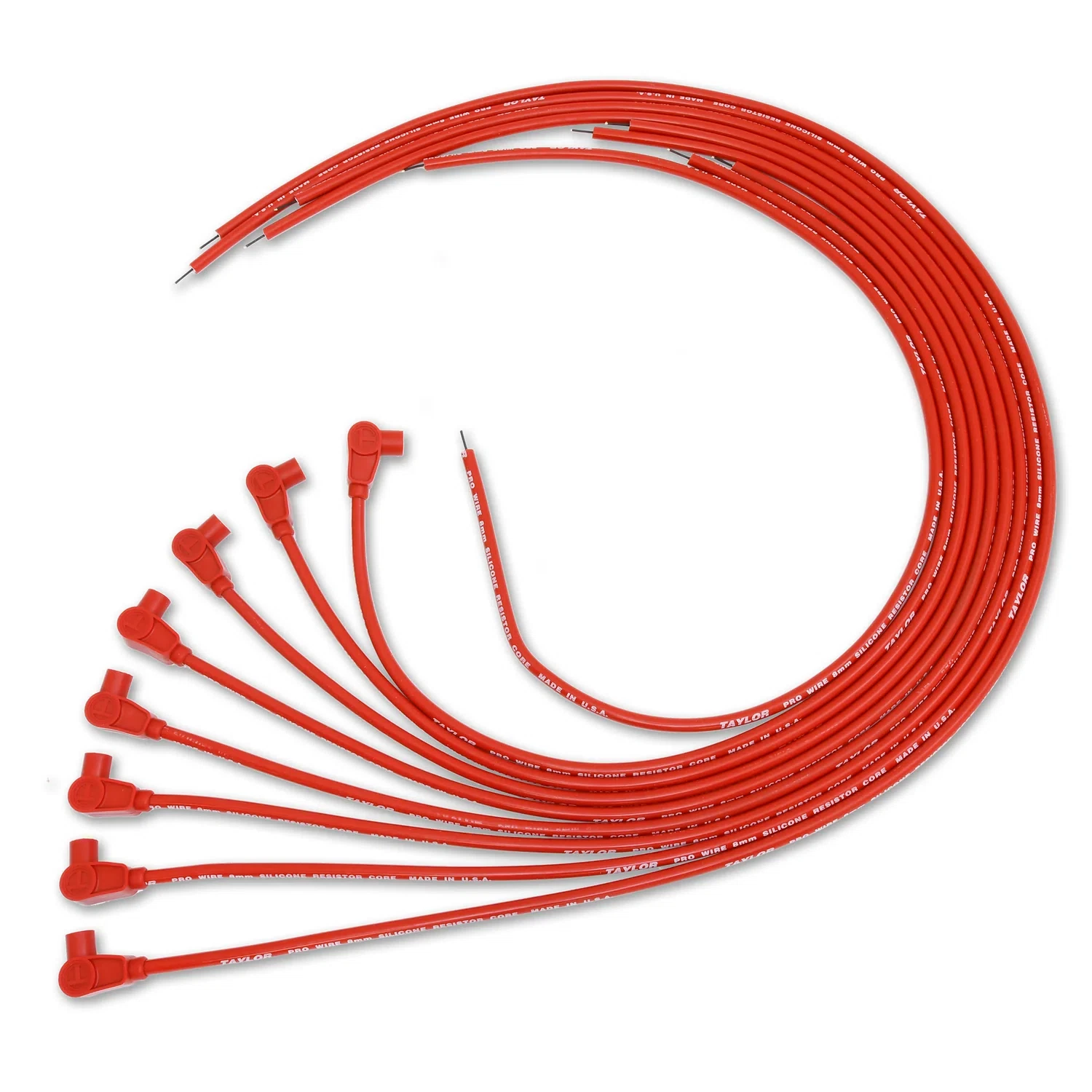Spark Plug Wire Set Universal 8mm Silicone 90_ 3500 ohm_ft Prowire Red 70251